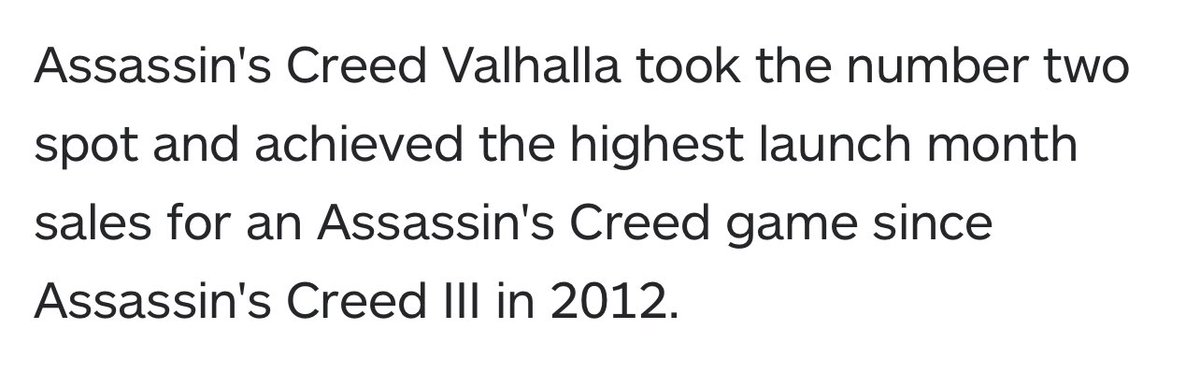 Congrats <a href="/UbisoftCanada/">Ubisoft Canada</a> #AssassinsCreedValhalla for the huge launch success! Well deserved - I’m 60 hrs in and loving it so far.