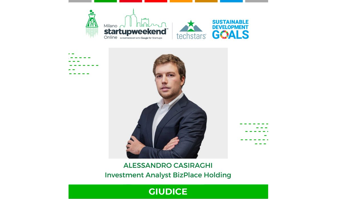 ⚡️GIUDICE #SWMILANO 2020⚡️
Alessandro Casiraghi  è un esperto di management e lavora come Investment Analyst presso <a href="/BizPlace_BPH/">BizPlace</a>, sponsor di questo #StartupWeekend!

Segui la diretta della finale, alle 15:30 di oggi:
facebook.com/12104494823849…