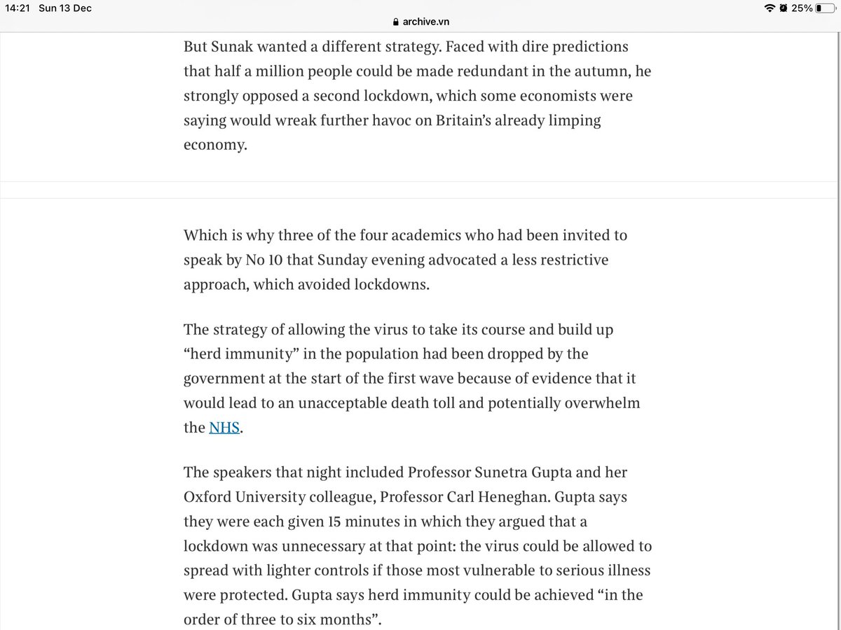 It seems that SUNAK is unable to grasp that a short early circuit break followed by a carefully calibrated & measured exit strategy to identify the COVID drivers is better for the economy than longer ineffective semi lockdowns & hospitals being swamped, thus curtailing electives.