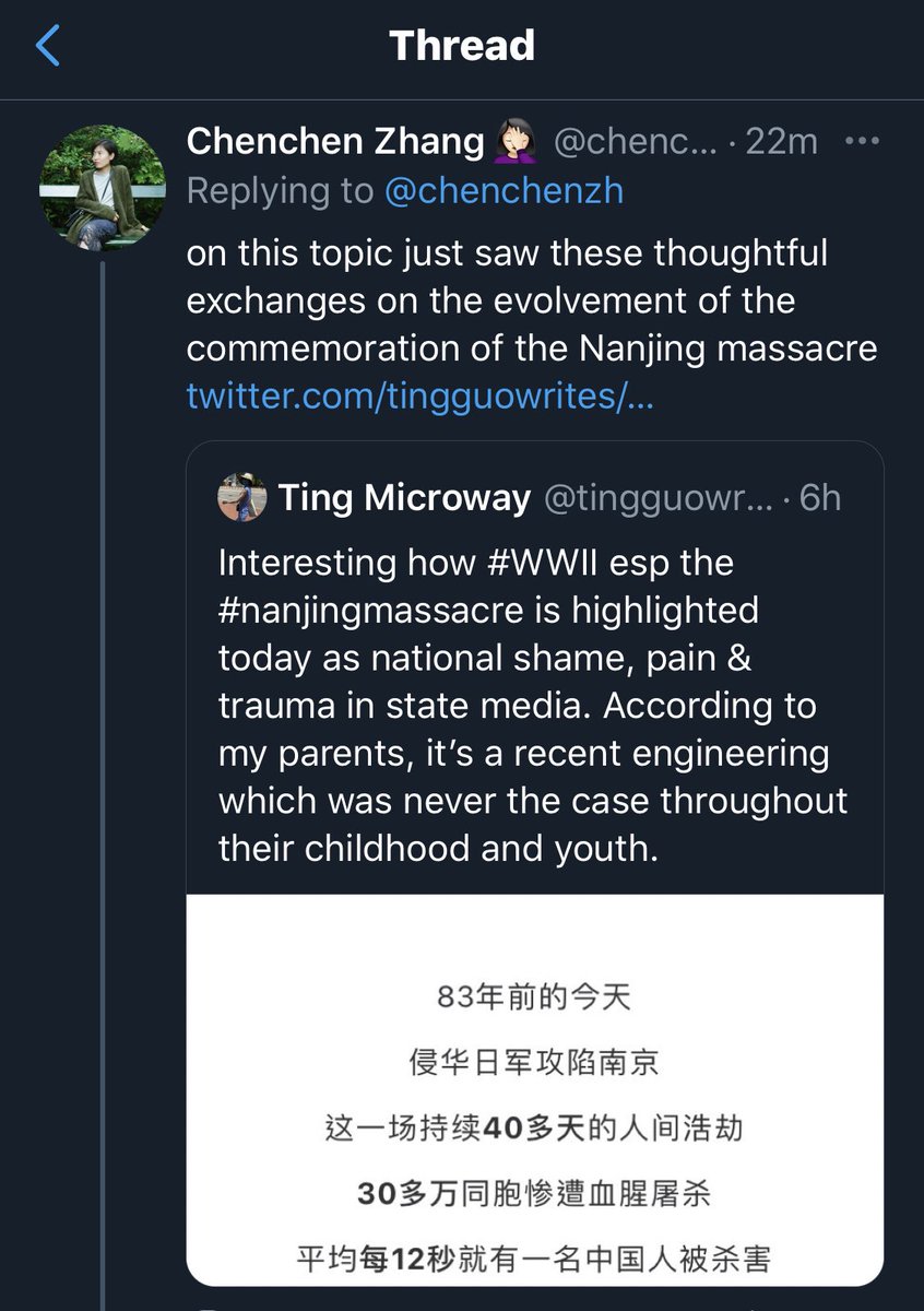 As someone who actually grew up in China in 1980s, I can actually talked abt how commemoration of Nanjing Massacre changed inside China. I will make a thread