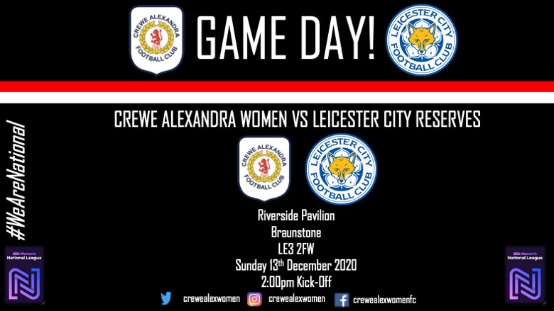 CreweAlexWomen's tweet photo. 🙌  IT’S GAME DAY!!!

🆚  @LCFCWomen Reserves(A)
🏆 FA Womens National Reserve League (Midlands) 
🏟️  Riverside Pavillon (LE3 2FW)
⏰ 2pm Kick-Off

⚠️ Due to government guidlines, there will be NO away spectators

🔴⚪⚽ #OneAlex #CreweAlexWomen #WeAreNational https://t.co/AVGSx6XlEs