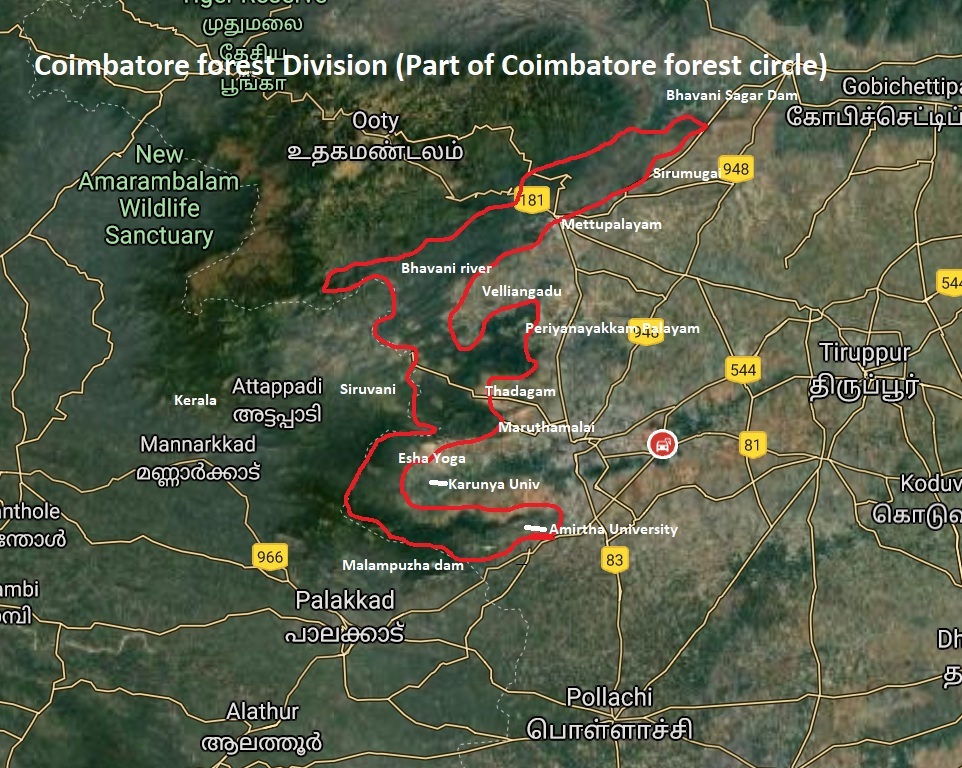 Just in the year 2020, 19 elephants are dead in Coimbatore forest division (693sqkm area). Many people lost life. It has highest man-animal conflict in Tamil Nadu. CBE forest division has 4 U shaped valleys & Forest under Nilgiri slope (Sirumugai & Mettupalayam forest range). 1/3