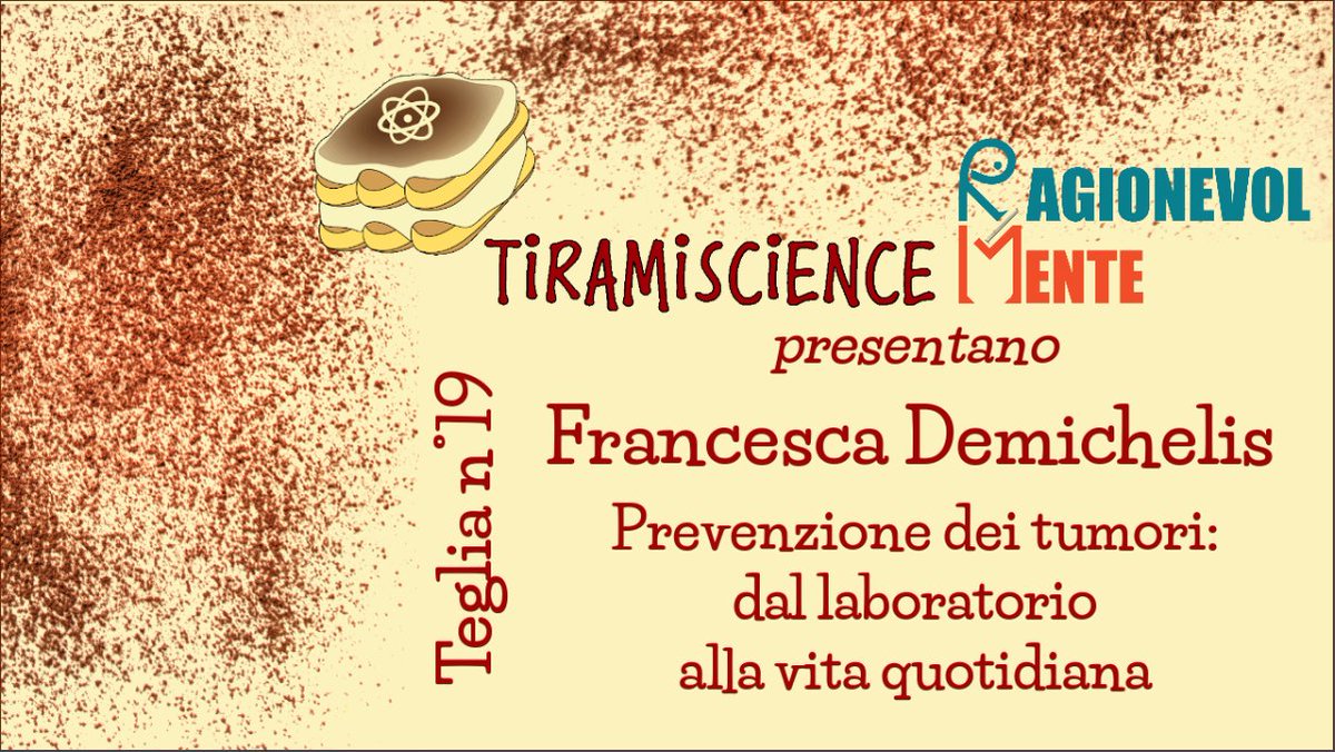 Solo un'ora e mezza all'inizio!

Con noi ci sarà <a href="/FrancescaBZNY/">Francesca Demichelis</a> 👩‍🔬 che ci parlerà di come da un prelievo di sangue sarà possibile offrire trattamenti personalizzati contro i tumori 🔬 

➡️ youtu.be/i920_cqr3eo

<a href="/Ragionevo1Mente/">RagionevolMente</a> <a href="/UniTrento/">Università di Trento</a> <a href="/BacilluSubtilis/">Bacillus Subtilis</a> <a href="/CIBIO_UniTrento/">CIBIO - UniTrento</a>