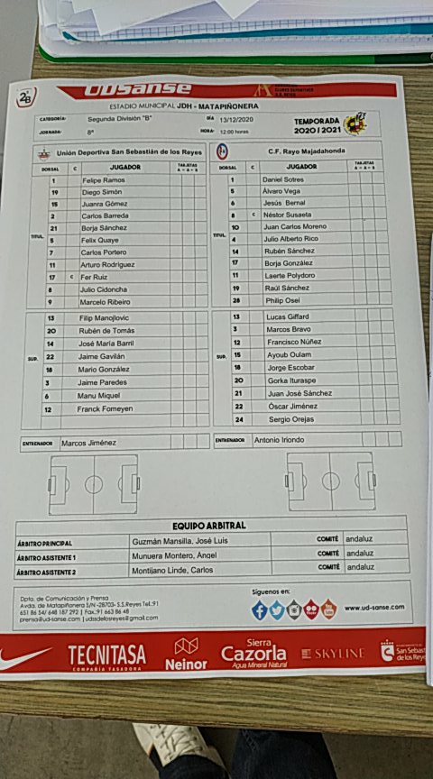 FESCOBAR76's tweet photo. #DerbiMAT Alineaciones del @UDSanse @RMajadahonda 
A partir de las 12 en @madridaltanto https://t.co/S4IPUvwBJw
