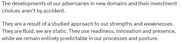 The way our adversaries act is driven as much by Western strengths as weaknesses. This is *conventional deterrence* in effect. Most try to avoid a direct fight, because they know they are unlikely to win, at least without massive costs.