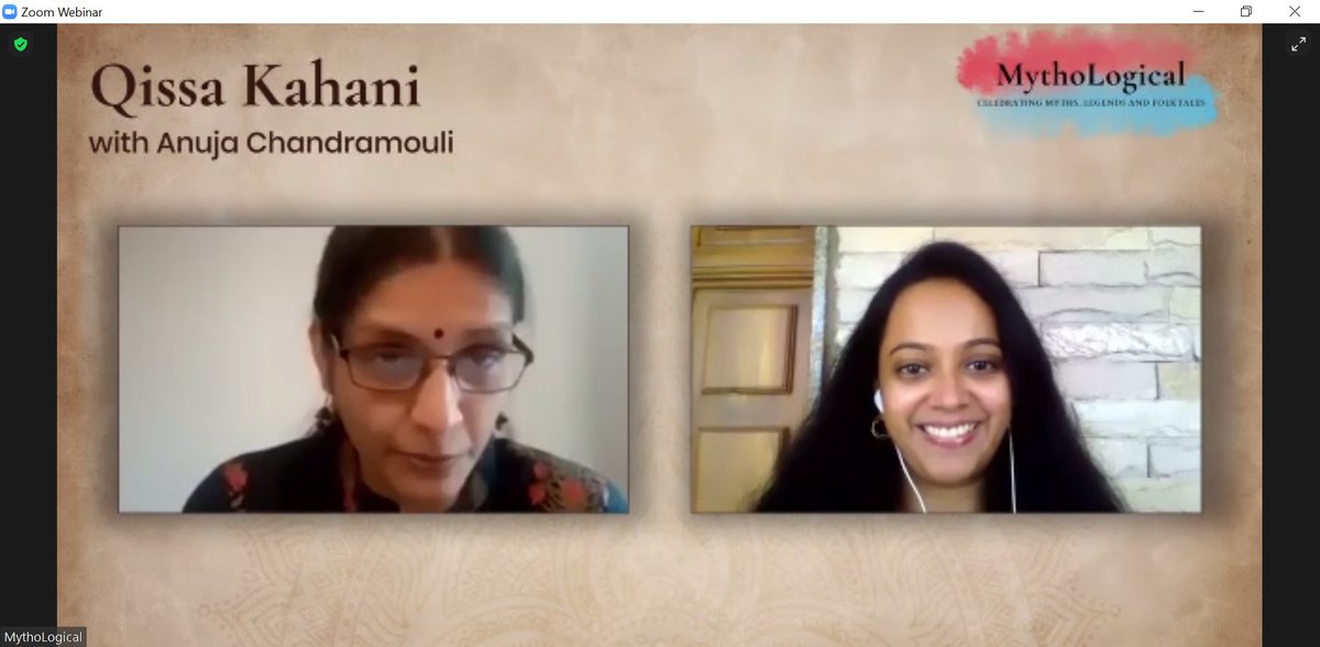 A unique conversation between prolific writer @AnujaChandramouli and an avid reader underway at #MythoLogical now!

#epics #menaka #kama #padmavati #storytelling #mythfest2020