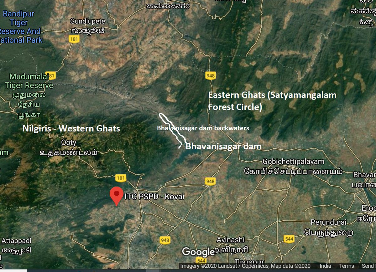 Bhavanisagar dam also big hurdle in the main elephant corridor which connects Eastern ghats with Western Ghats (Nilgiris). Coimbatore division is part of the most sensitive Nilgiri Biosphere reserve with largest number of elephant and tigers..etc in single continuous location 3/3