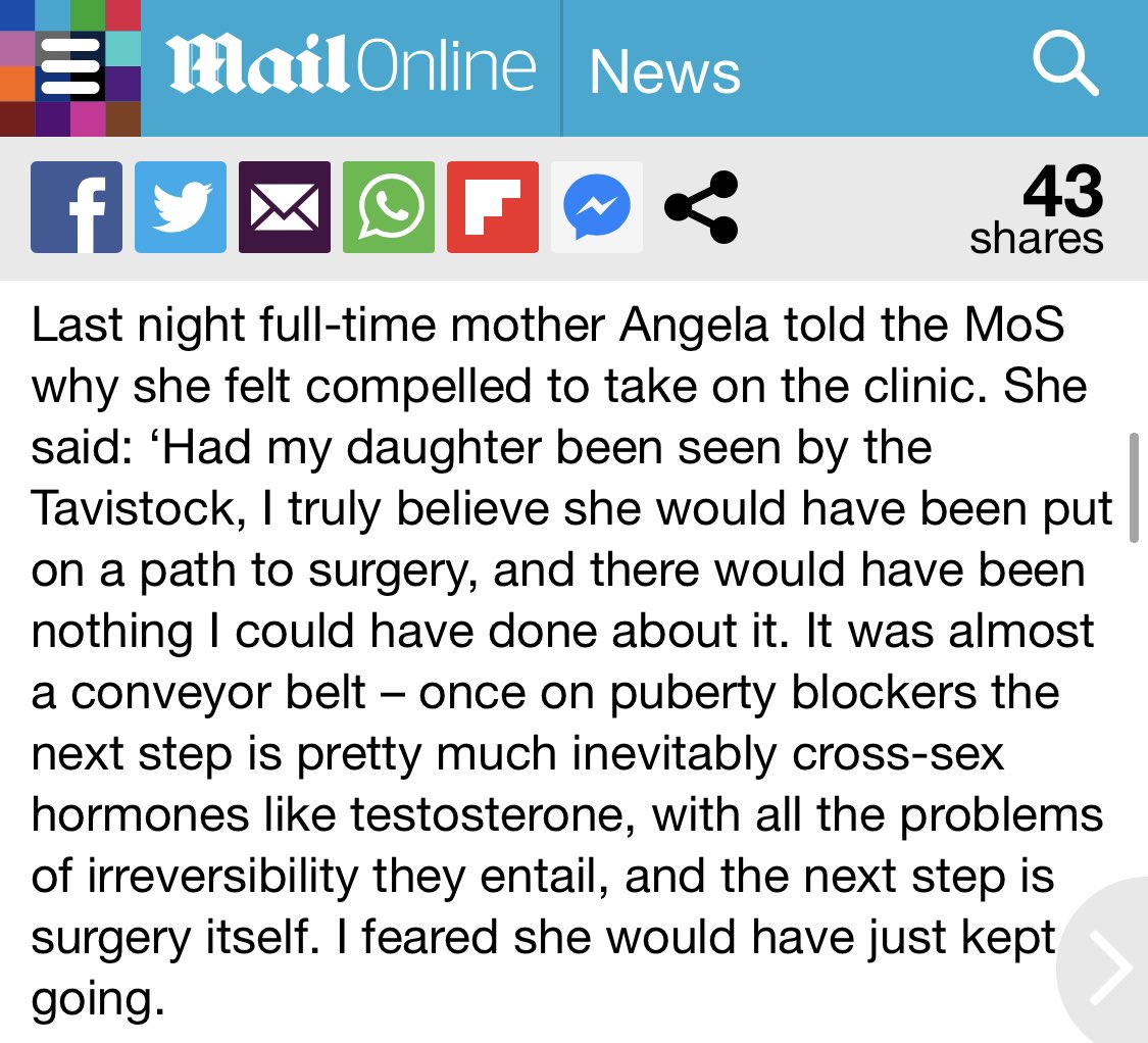 The galling thing about all of this is that ‘Angela’ doesn’t *know* what would’ve happened in the  @TaviAndPort clinic, as her child is STILL ON THE 2 YEAR LONG WAITING LIST!!!Her information is clearly taken from transphobic echo chambers full of hyperbole and lies! 