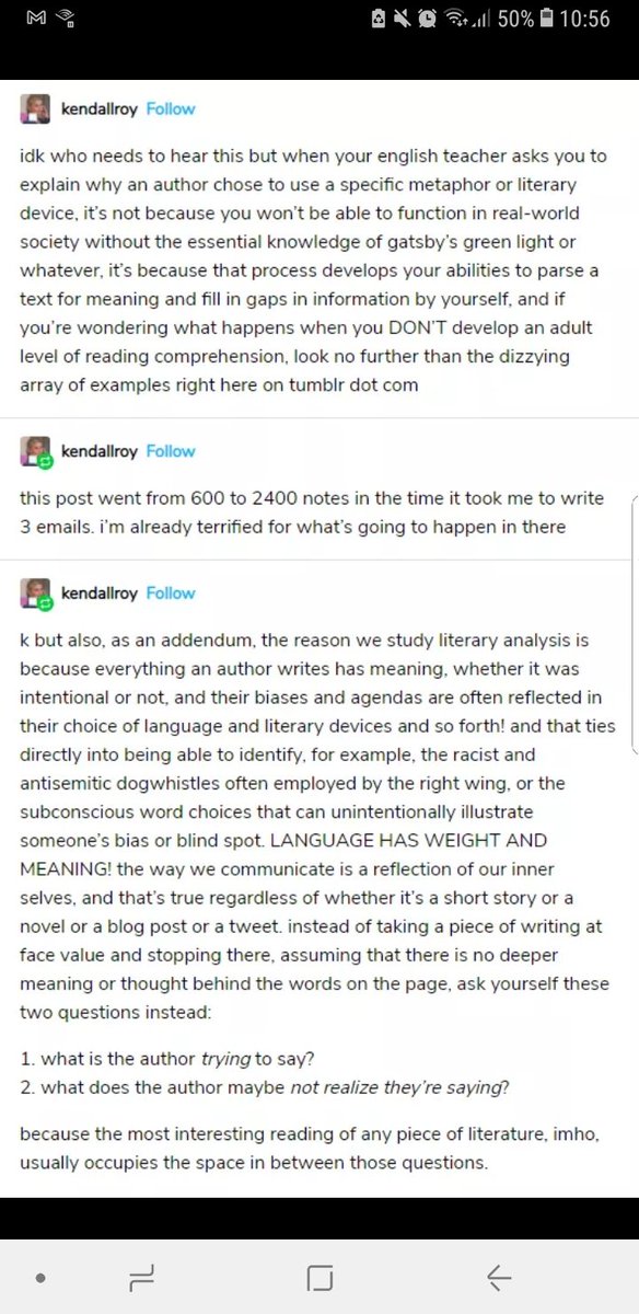 MsBLit's tweet photo. To all my students who says, 'But the author didn't even mean to do that' or when they make fun of English teachers being too, 'extra' with a text. https://t.co/ae3bRnfAaP