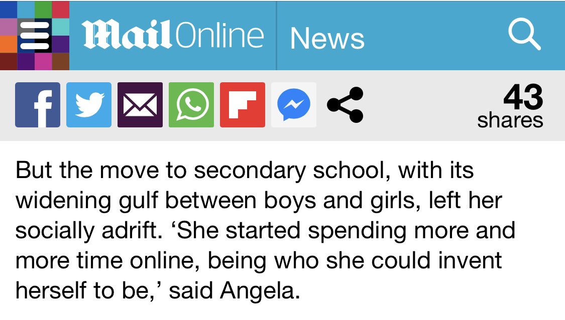 It’s been cited again and again by trans adults that a common time that they realised they were trans was when their body started changing in puberty... about the time children move to secondary school! 