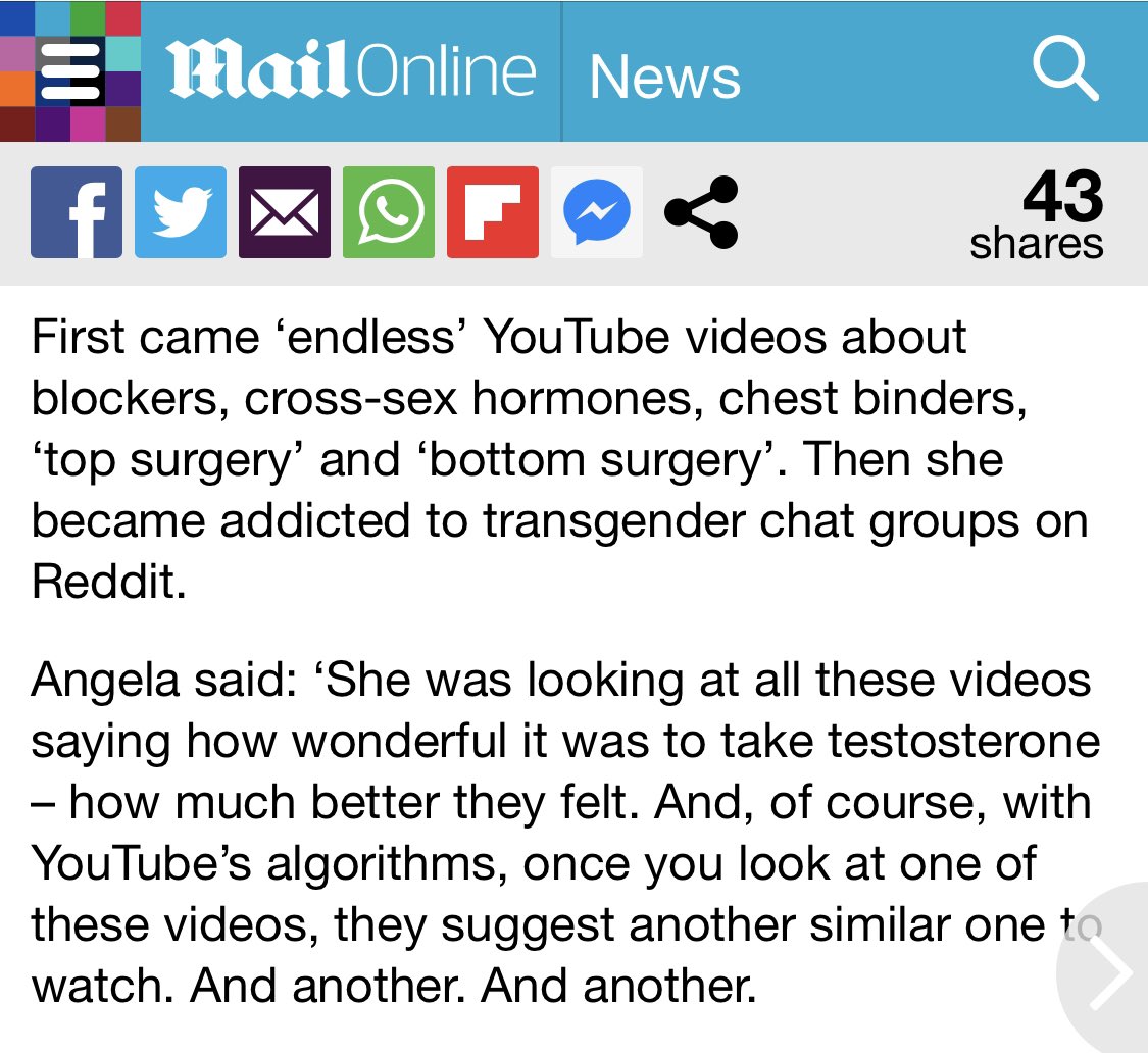 A kid questioning their gender / sexuality / whatever seeks out information and support to find out more and to better understand themselves, so as not to feel so alone and shit!And this is bad, why? Clearly ‘Angela’ would rather her child was isolated, uninformed & alone!