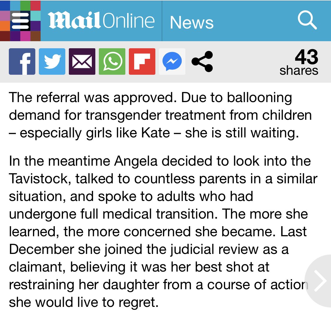 Another reminder: ‘ANGELA’ HAS NO DIRECT EXPERIENCE OF THE TAVISTOCK CLINIC, BUT TOOK THEM TO COURT TO STOP THEM TREATING HER CHILD BECAUSE OF “CONCERNS”* *transphobia