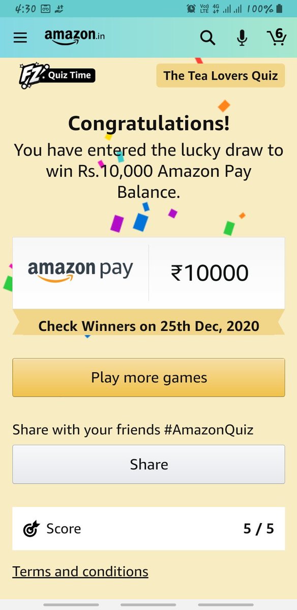 Chancha94624314's tweet photo. #AmazonQuiz
#quiztimemorningswithamazon
#TheteaLoversQuiz
#Amazonpaybalance
@amazonInQuiz https://t.co/qxKQXo4n8Y