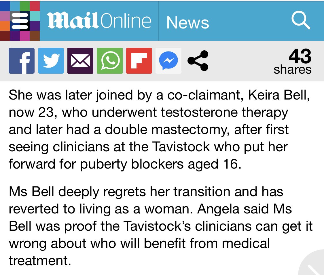 Because we should *absolutely* ban everyone from having “life changing” abortions because ONE person regrets it! Let’s also ignore the FACT that Keira Bell CONTINUED to CONSENT to transition procedures as an ADULT!This is NOT reason to remove treatment from ALL trans kids!