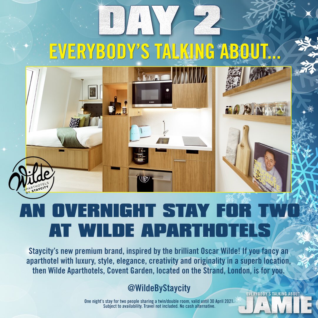 JamieMusical's tweet photo. Day 2 of #12DaysOfJamie & today’s prize is from @wildebystaycity. Congratulations to yesterday’s winner Hayley who suggested ‘He’s My Little Drummer Boy’! Keep telling us your Jamie inspired Christmas songs #JamieLondon https://t.co/BskEvf8vaf