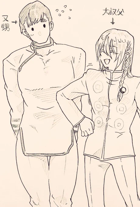 (※擬)??杯なので落書き
テンさんとケンさんの似てなさと体格差描くの好き
#喫人化 