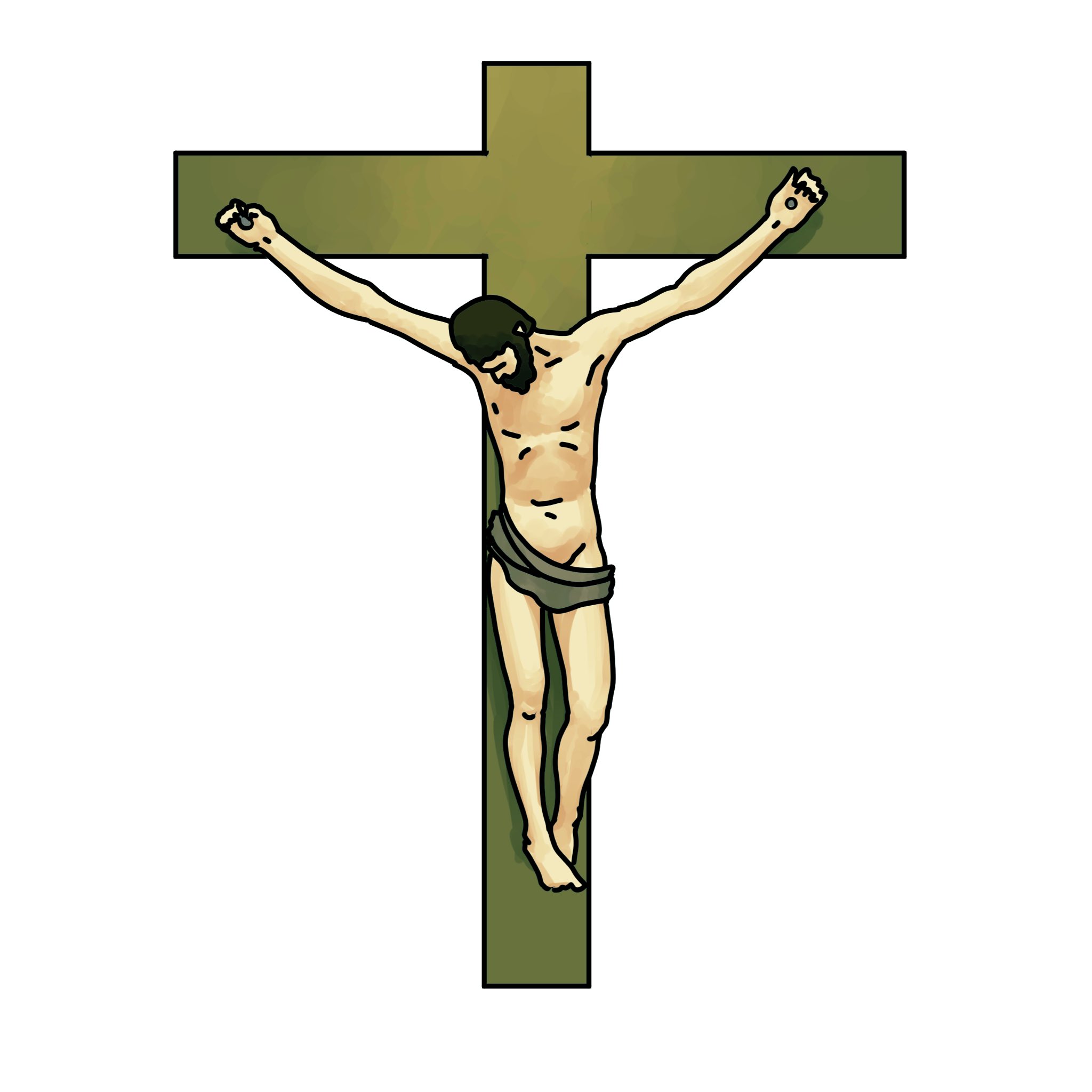 毎日イラストイタリア語 磔刑 Crocifisso クロチフィッソ Croce 十字架 とfiggere 固定する 打ち込む の過去分詞fissoという単語から成り立っています 多くの芸術家が磔刑をモチーフとした作品を制作しており フィレンツェではミケランジェロや