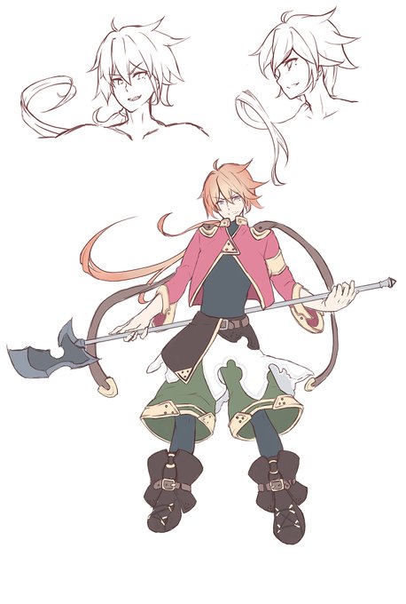 雑にキャラデザしたくなって描いたけど設定なんも考えてない男くんができました 