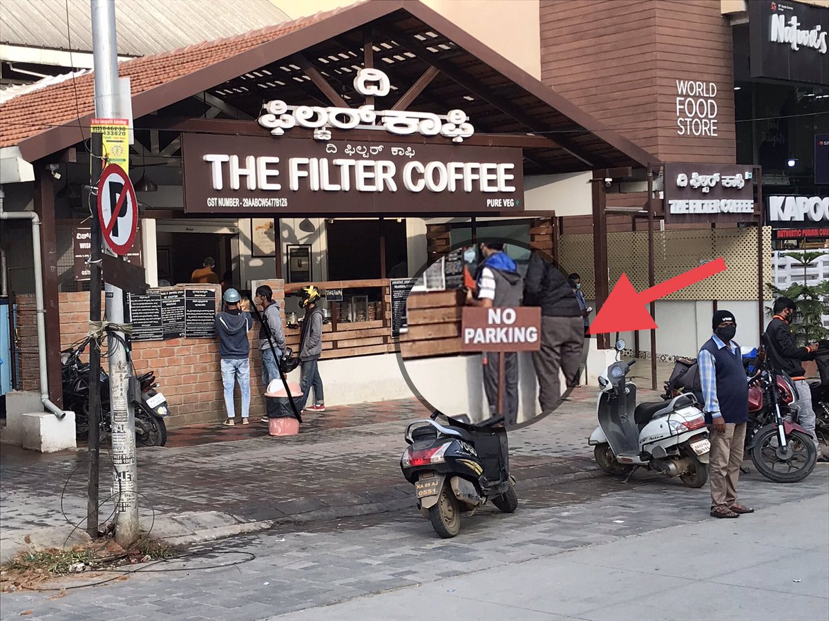 Nishanth_C's tweet photo. @namma_hrbr @StarbucksIndia @organicmandya @blrcitytraffic @bwaditrafficps @btppubliceye @NammaBengaluroo @murliman @1filtercoffee Finally a ‘No Parking ‘ board. Thank You @1filtercoffee https://t.co/OWDglQysow