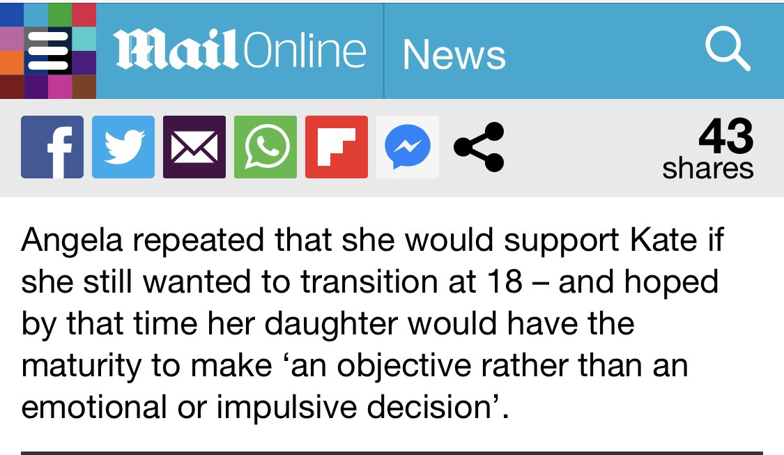 A reminder: Angela’s’ child told her they were trans at 11. They’re now 16. Does she *really* think her teen will ‘change their mind’ in the next 2 years?Also, the legal ruling states 16+ year olds can still consent to blockers!All she’s done is stop OTHER kids getting care!