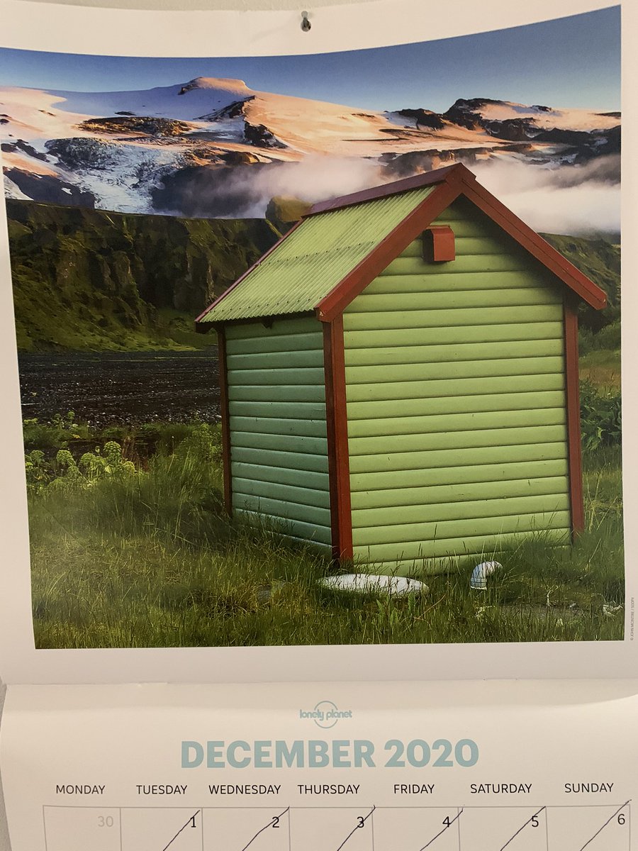 Lampdesu's tweet photo. We come to the end of the toilet calendar.
December: Iceland, you can take a poop right next to the picturesque setting of volcano Eyjafjallajökull the bastard that grounded thousands of flights in 2010 https://t.co/xUHcMX0krD