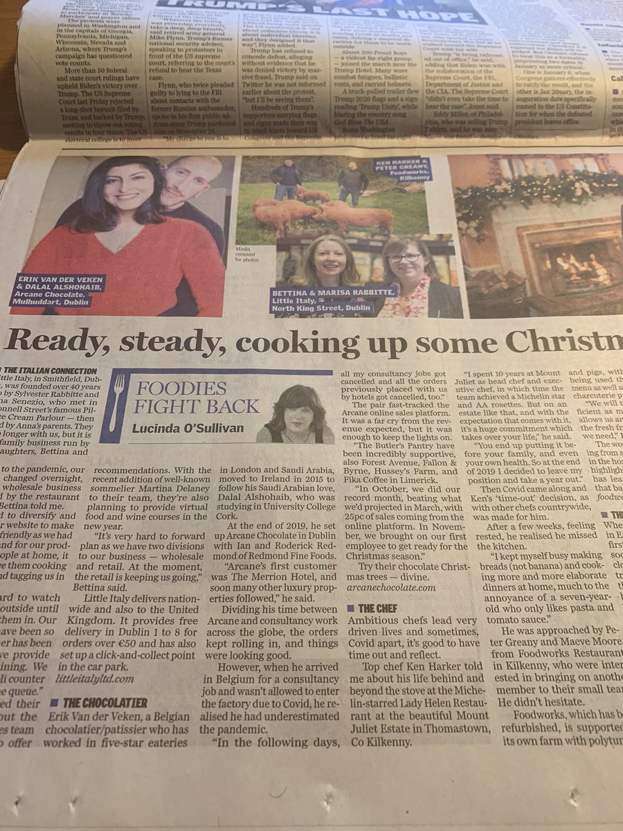 Well done <a href="/chef_erikVdV/">Erik Van der Veken</a> in today’s <a href="/SundayIndy/">Sunday Independent</a> superb chocolates 🍫 <a href="/LucindasIreland/">LUCINDA O’SULLIVAN</a> 👏👏👏👏