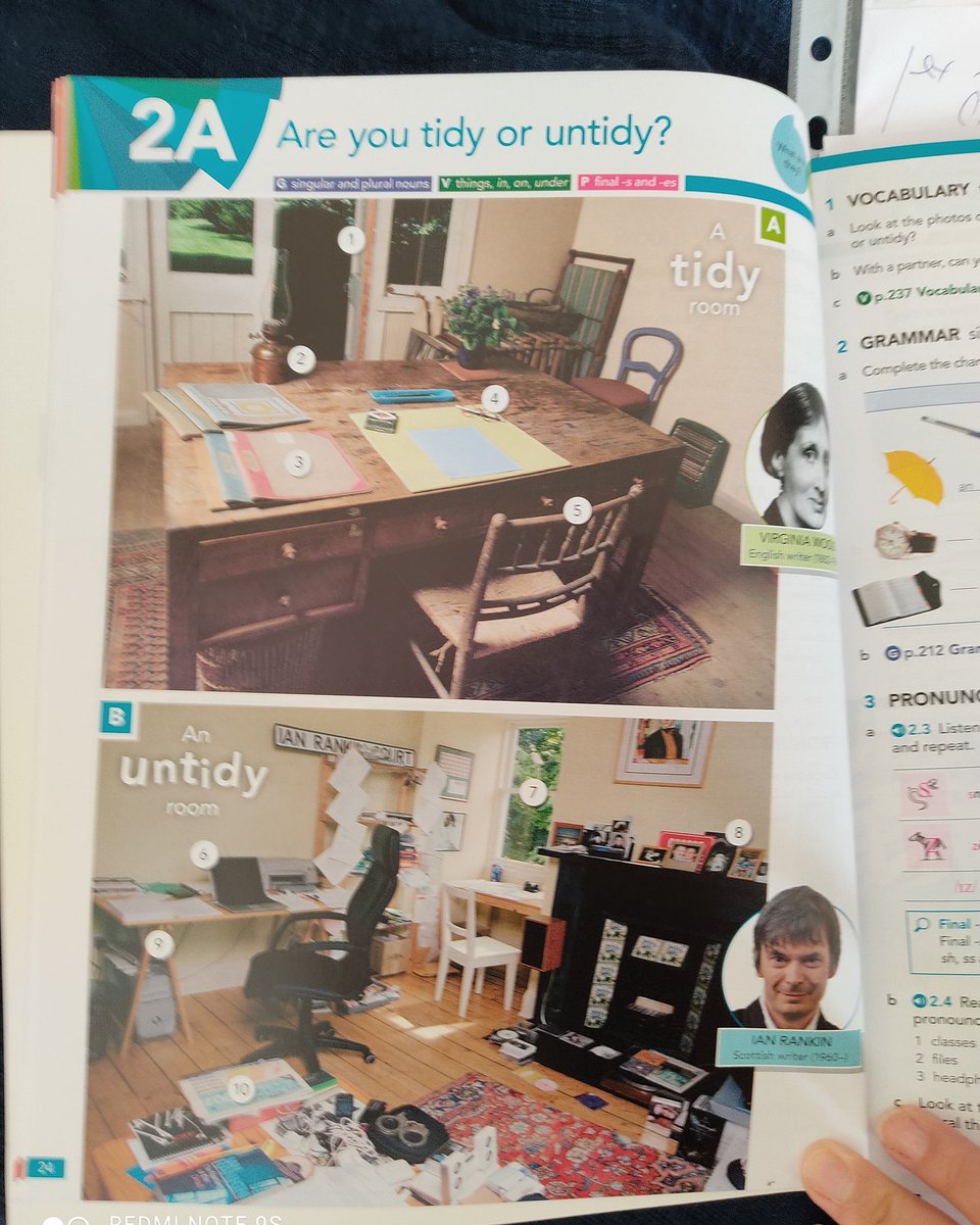 ami2ro's tweet photo. Teaching English stories. Basic level. Are you tidy or untidy? To understand better we get to see writers' nests: Virginia Woolf and Ian Rankin. Who's tidy and who's untidy?😜 #mysteryandthrillerwriters #descoveringwriters @Beathhigh https://t.co/K2IyBoz0MJ