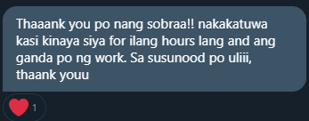 We don't know how to express our utmost appreciation for all the great feedbacks we're receiving. It is our pleasure to lend a hand with regards to your academic needs. Feel free to DM us when you need our help. 💖
