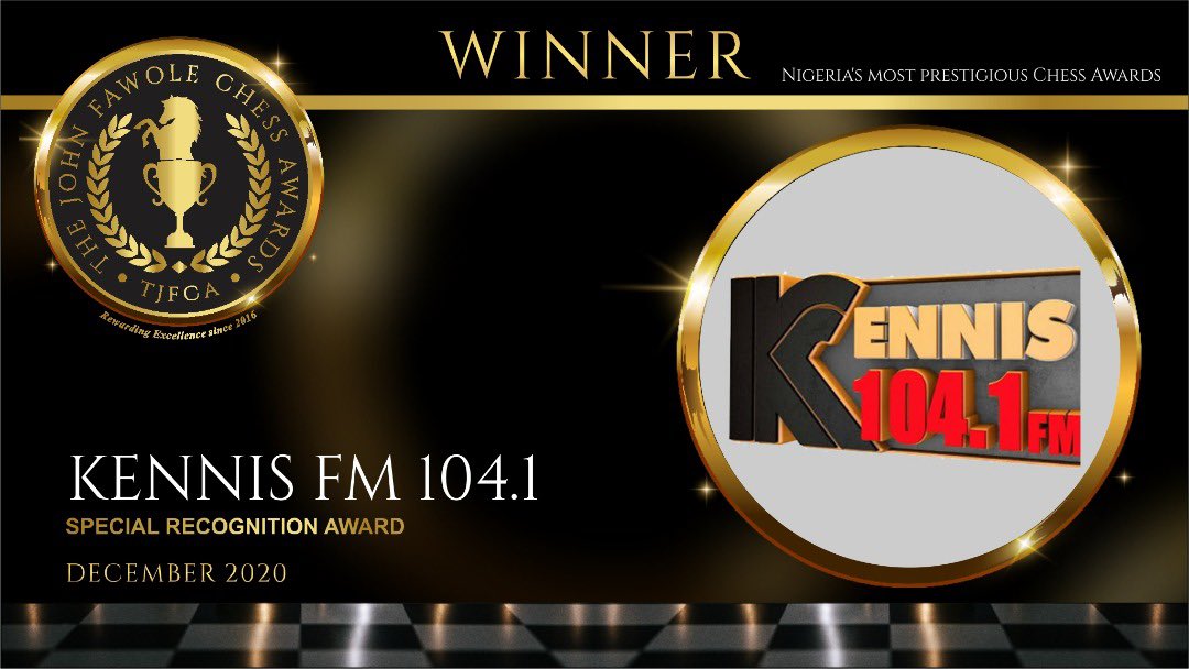  @KENNIS104FM for Special Recognition Award  #TheJohnFawoleChessAwards  #NigeriaChessAwards  #TJFCA