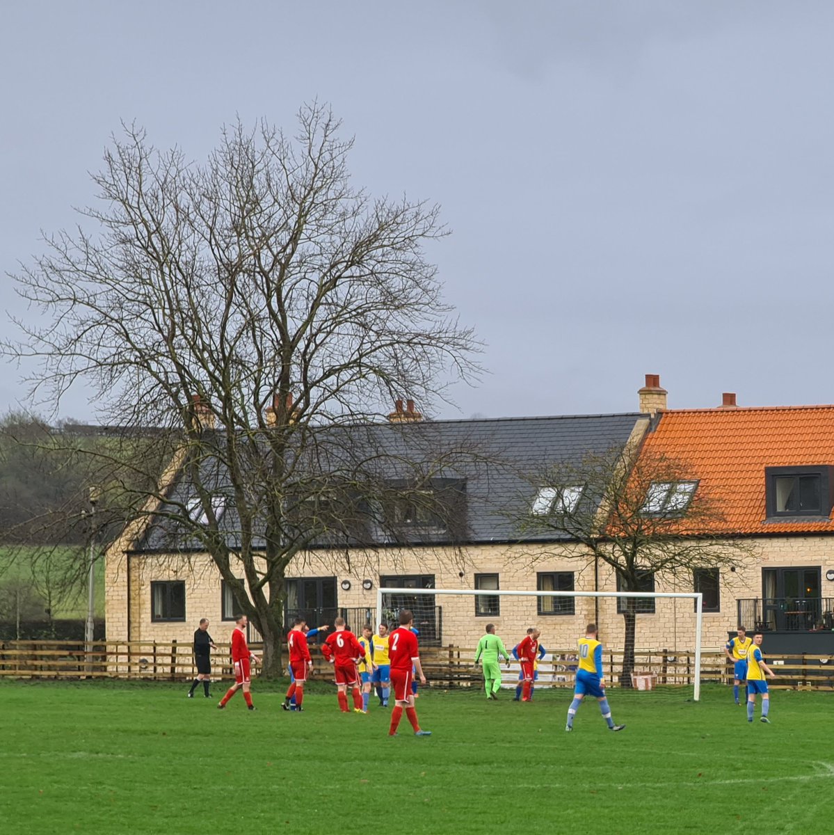 Up stepped the Duncombe Park striker who coolly slotted the spot kick to the goalkeeper's left to make it 3-0. The stopper, who was having a great game despite the scoreline, stayed on the floor and received treatment for four minutes. Seemed a bit odd.