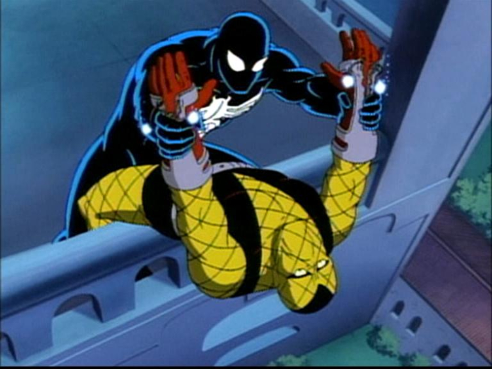 Small detour here but when this plot was adapted to the 90's animated series, more adaptions would take it Que from the show then this, except for the Shocker bit. It introduced the idea that it made Peter a darker character and was ACTIVELY trying to take him over.