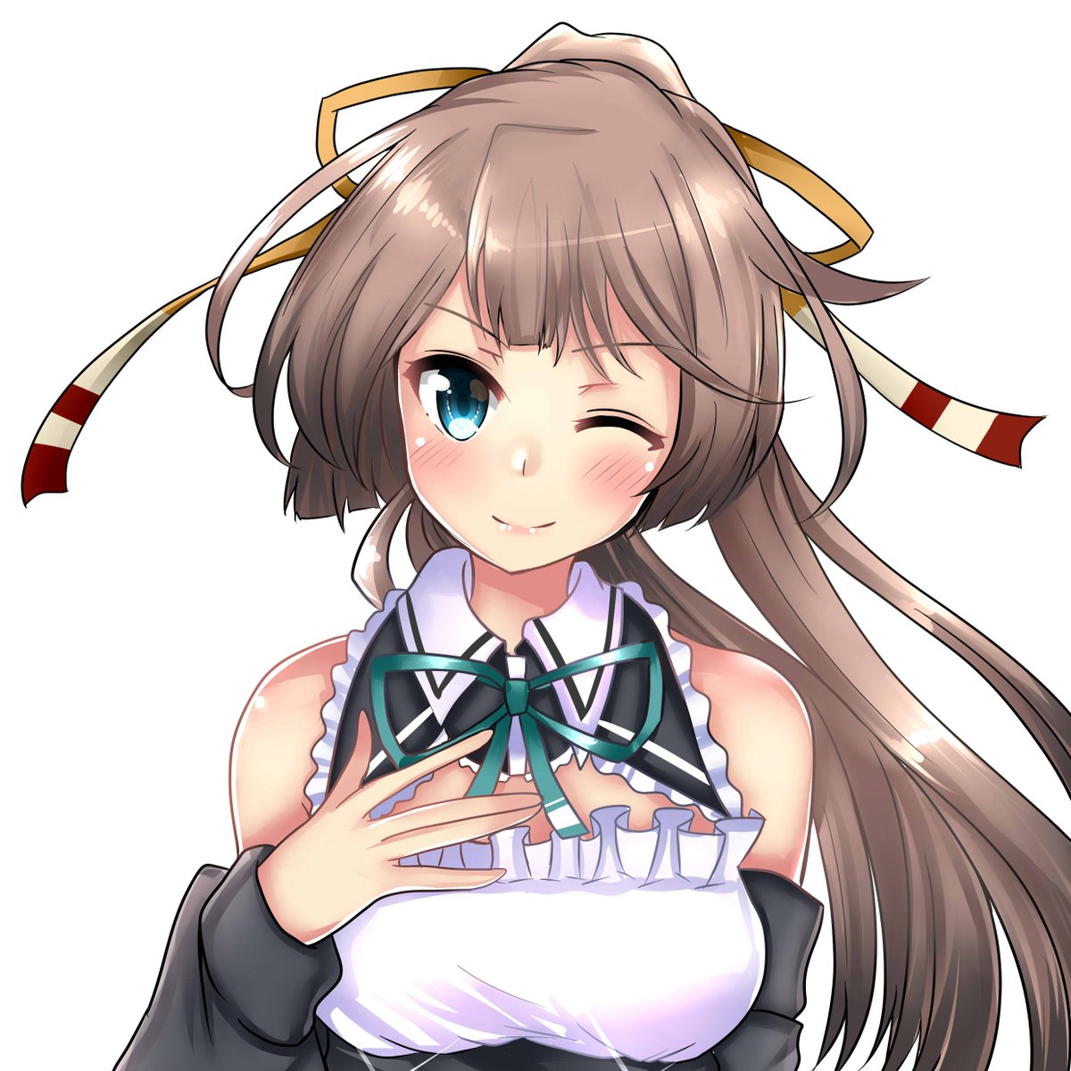 風雲(艦これ) 「ただいま、もどりました(`・ω・')ゞ
風雲さんメイド姿がお出迎え('∀`) 」|火村 モリタカ＠/5月COMITIA144（B51a)/その次は神戸かわさき10のイラスト