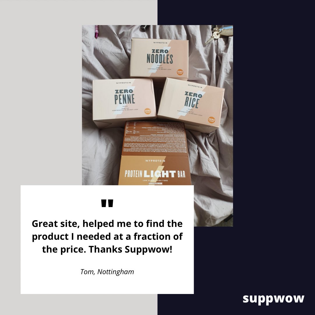 macrolabco's tweet photo. Tom saved big on his Myprotein order through Suppwow.

Now it’s your turn. Get started: https://t.co/oZCd1YlS6V https://t.co/j6Mw9Ghpp6