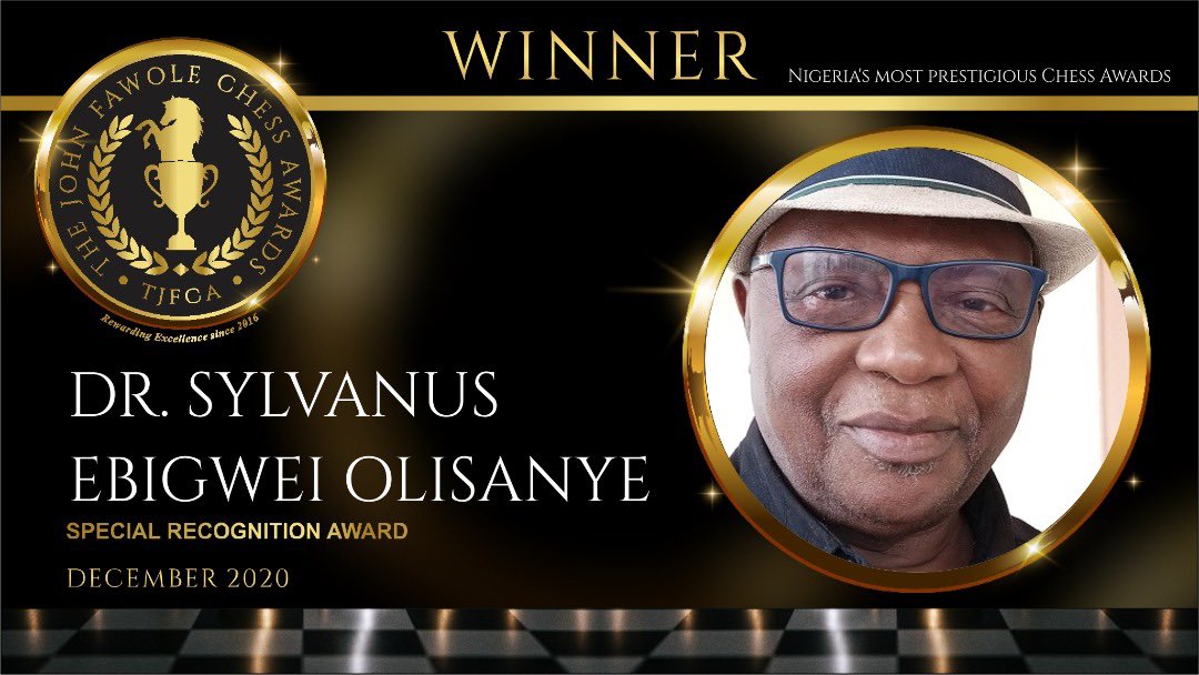  @EbigweiSylvan for Special Recognition Award  #TheJohnFawoleChessAwards  #NigeriaChessAwards  #TJFCA