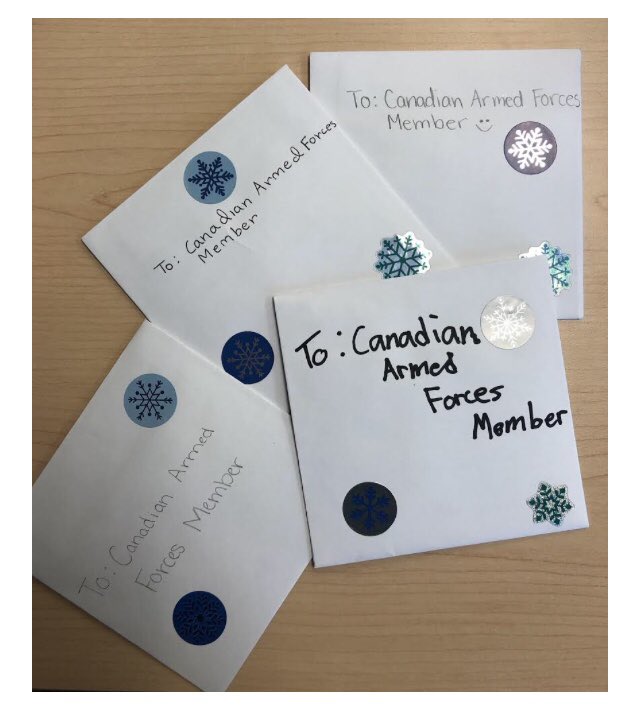 ldhrise78's tweet photo. The students of R7E (Miss Forbes' class) were busy writing thank you cards/ letters to deployed Canadian Armed Forces members. https://t.co/t2Yda1vvWT