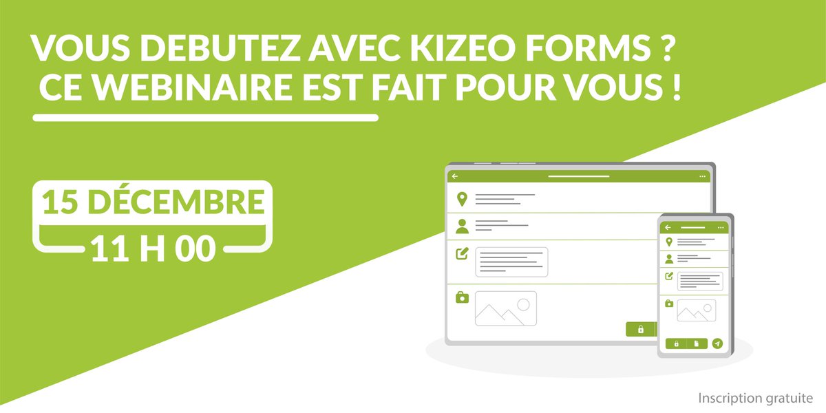#WEBINAIREDEBUTANT | Les inscriptions sont ouvertes à tous gratuitement 👉 bit.ly/2VVzbjR
✔Créer votre premier formulaire  (mobile &amp; sur-mesure),
✔L’utiliser depuis votre smartphone,
✔Personnaliser vos documents de travail,
✔Définir les notions de listes externes