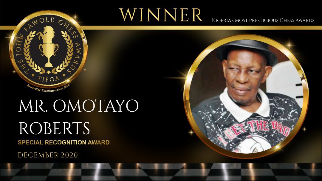 Omo Tayo Roberts for Special Recognition Award  #TheJohnFawoleChessAwards  #NigeriaChessAwards  #TJFCA