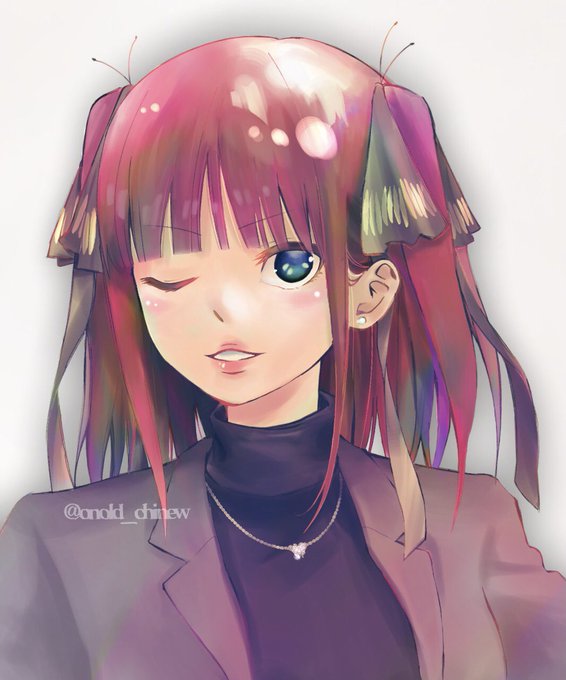 よーすぅさんがTwitterに投稿した中野二乃(五等分の花嫁)のイラスト。
