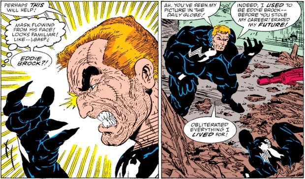 His first appearance also comes out of nowhere, Spider-man had a minor stalker subplot of someone messing with him and Eddie was not established, still he struck a chord for VERY GOOD reasons.