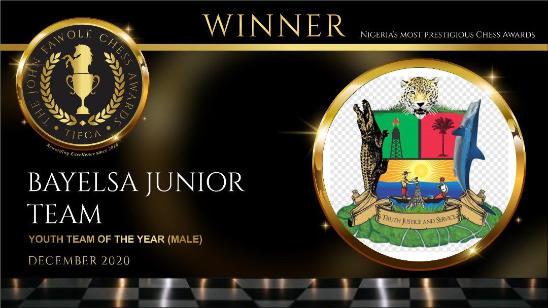  @BayelsaStateGov Junior Chess Team for Youth Team of The Year   #TheJohnFawoleChessAwards  #NigeriaChessAwards  #TJFCA