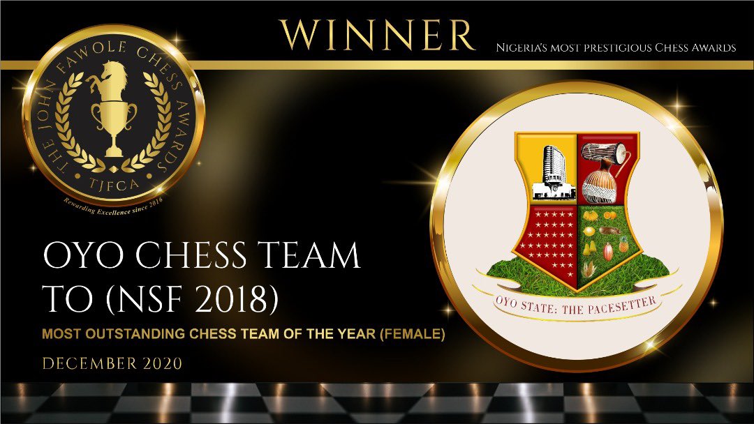  @oyostategovt Female Chess Team for Most Outstanding Chess Team of The Year  #TheJohnFawoleChessAwards  #NigeriaChessAwards  #TJFCA