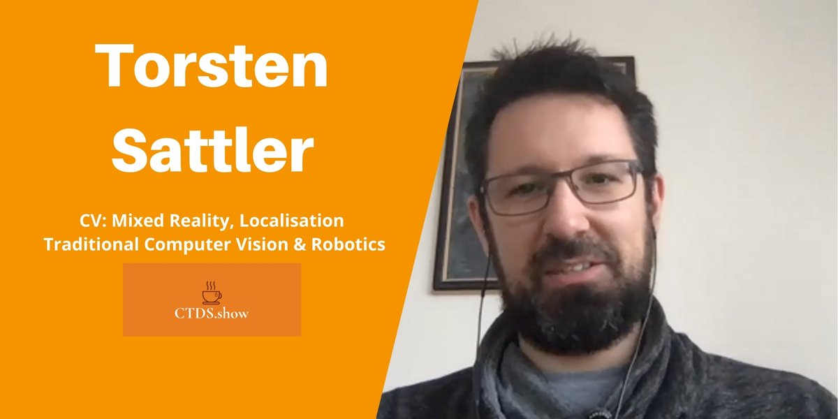 bhutanisanyam1's tweet photo. Here's the 125th!!! @ctdsshow Episode 🙏

I had an amazing chance to interview @SattlerTorsten about 🍵

- His journey in CV
- Mixed Reality
- Localisation
- Traditional CV in 2020 &amp; Robotics

Audio: https://t.co/QakXYk6SL1

Video: https://t.co/V5MhVCfVuD https://t.co/zAt20dlF8Y