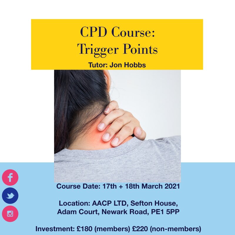 AACP_Physio's tweet image. NEW CPD Course Just Added!
#triggerpoints #cpdcourse #physiotherapy #acupuncture