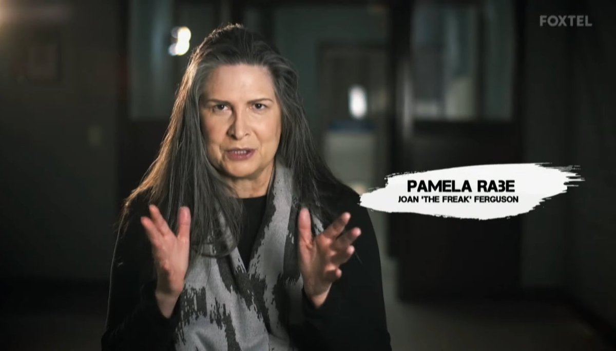 TeresaJ2022's tweet photo. Pam featured in a new Behind the Bars with a sneak peak of the final season 😍 thank you @QueenB_82 for sharing.

 'The Freak is Back' 

#pamelarabe #joanferguson #wentworth https://t.co/rFyRzxDUcx