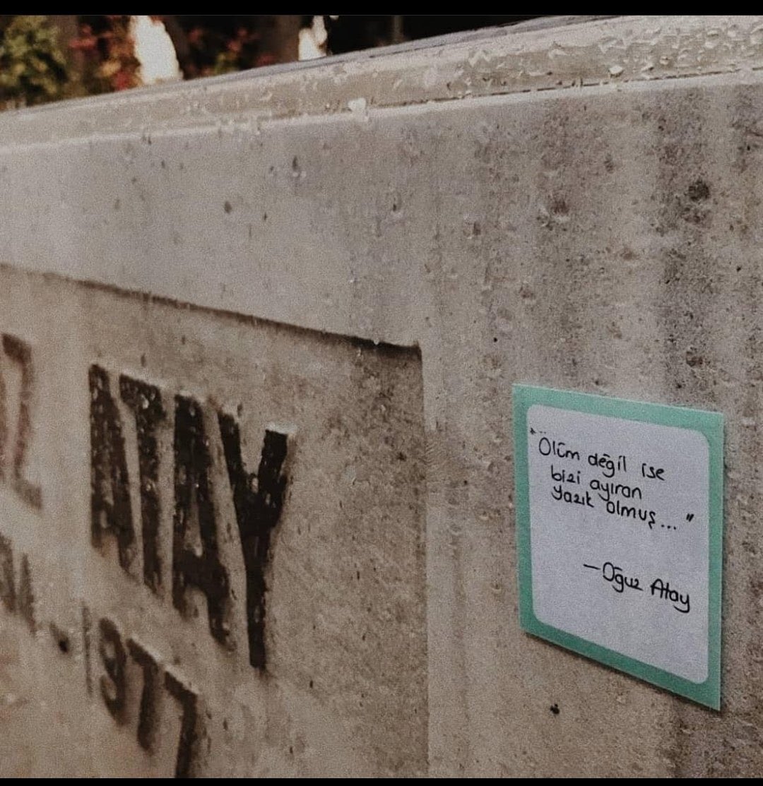 Ölüm değil ise bizi ayıran,
Yazık olmuş...

#oguzatay3535