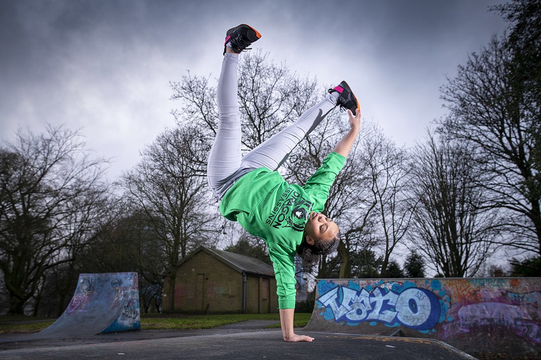 Portraits of 14 year-old breakdancer Bgirl Terra, UK champion and now Olympic hopeful. Shot for The Times. #portraitphotography #breakdancing #breakdancers #urban #olympics #olympicgames #sportsportraits #uk #portraitphotographer #dancephotography