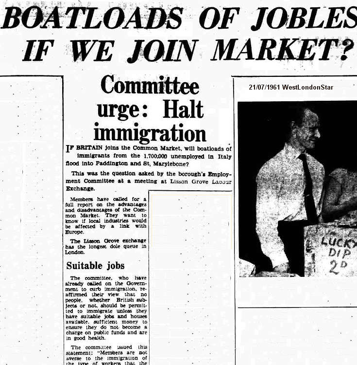 Don't be misled, throughout the 1960s right up to the Common Market Referendum in June 1975, Left and Right parties were bitterly divided over British membership of the Common Market & Political Union...