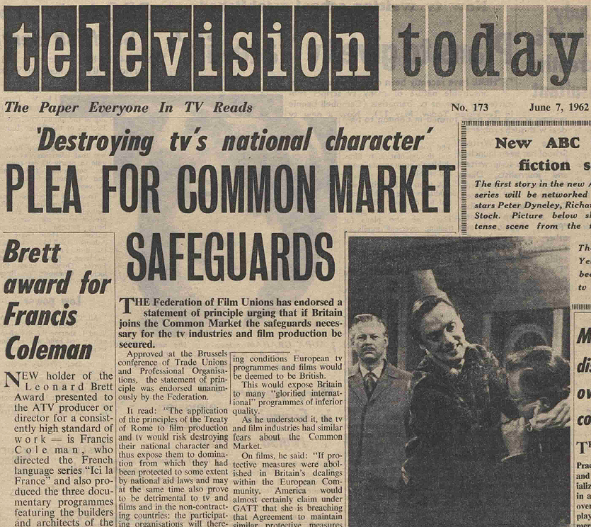 Don't be misled, throughout the 1960s right up to the Common Market Referendum in June 1975, Left and Right parties were bitterly divided over British membership of the Common Market & Political Union...