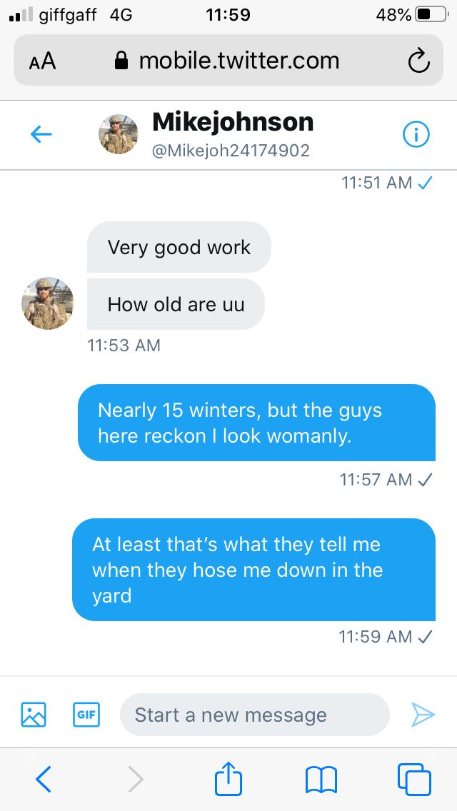 5.Between Mike being on patrol, and my friend being on remand, we're going to find getting together a bit tricky. Unless we download Hangout, which Mike can use while shooting people and stuff.