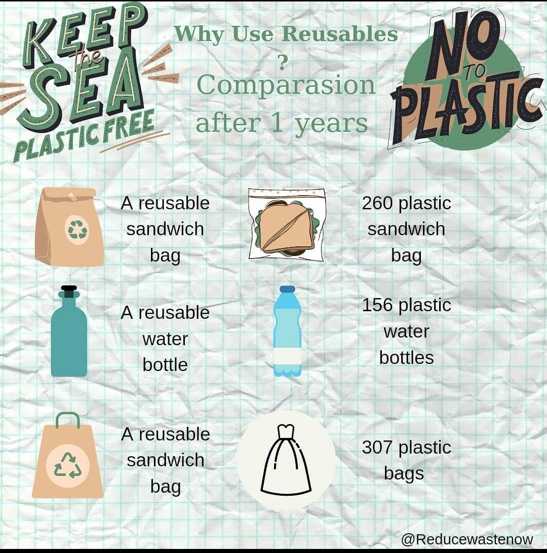 Say no to plastic.Use reusables.Prepared by our student Rabia. #eTwinning #project @izmir_etwinning @eTwinningDestek #usereusables #reducewaste #savetheoceans